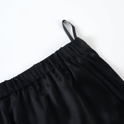 Black Pure Mulberry Silk Shorts | High-Waisted | 19 Momme | Soar Collection