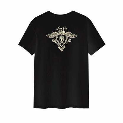 Frock Tales Heart Printed Organic Tee In Black