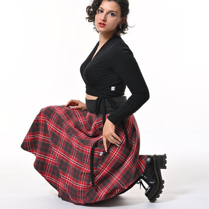 Bonnie Midi Skirt In Red Tartan