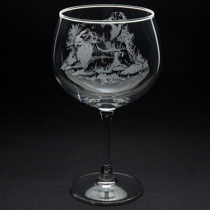 Border Collie Dog Gin Cocktail Glass - Hand Etched/Engraved Gift