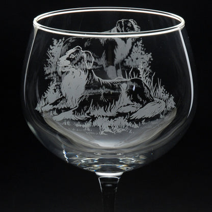 Border Collie Dog Gin Cocktail Glass - Hand Etched/Engraved Gift