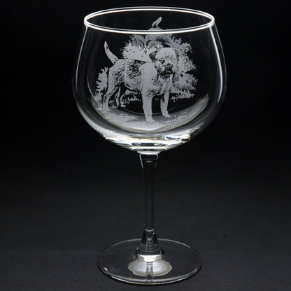 Border Terrier Dog Gin Cocktail Glass - Hand Etched/Engraved Gift