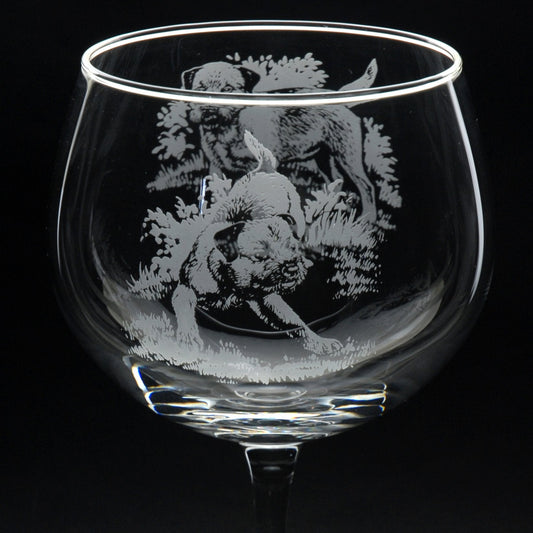 Border Terrier Dog Gin Cocktail Glass - Hand Etched/Engraved Gift