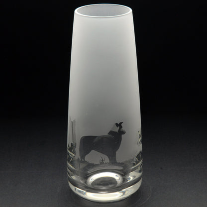 Border Collie Dog Glass Bud Vase - Hand Etched/Engraved Gift