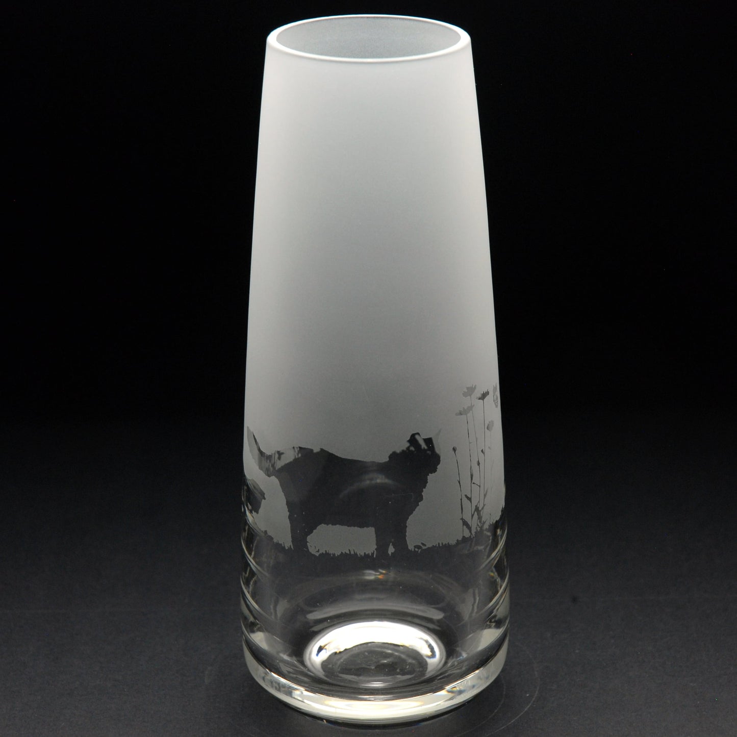 Cats Glass Bud Vase - Hand Etched/Engraved Gift