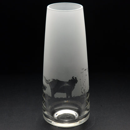 Cats Glass Bud Vase - Hand Etched/Engraved Gift