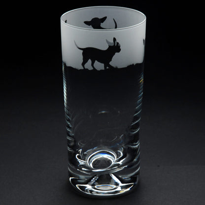 Chihuahua Dog Highball Glass - Hand Etched/Engraved Gift