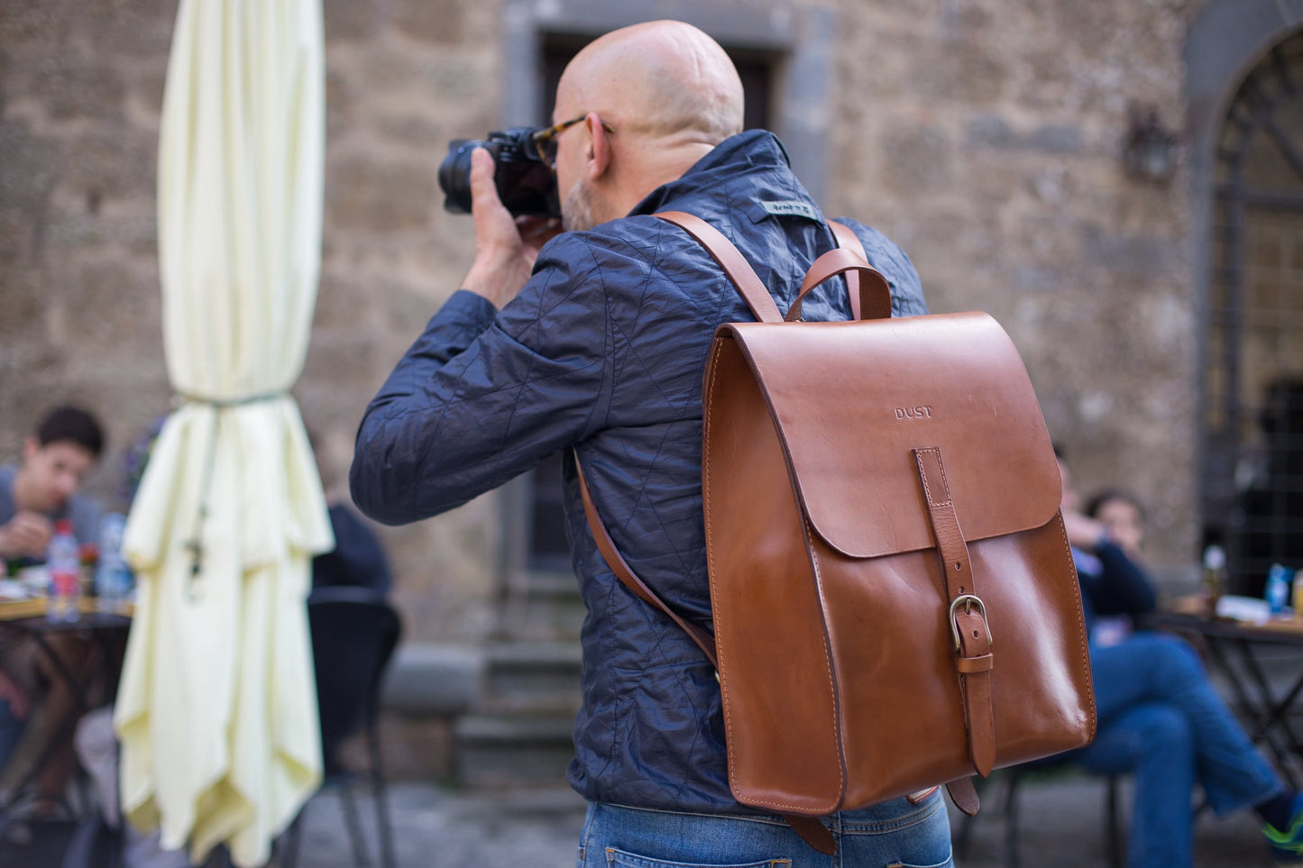 Leather Backpack in Cuoio Brown Mod 120