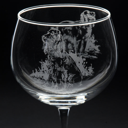 Cocker Spaniel Dog Gin Cocktail Glass - Hand Etched/Engraved Gift