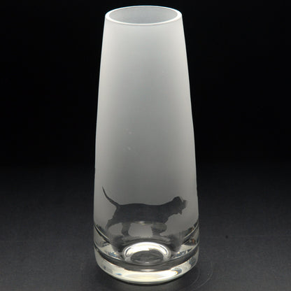 Cocker Spaniel Dog Glass Bud Vase - Hand Etched/Engraved Gift