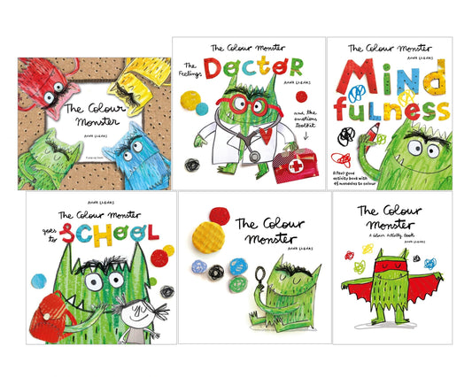 Anna Llenas The Colour Monster Collection 6 Books Set (The Colour Monster, A Colour Activity Book, Goes to School, The Colour Monster Pop-Up,The Colour Monster: The Feelings Doctor, Mindfulness)