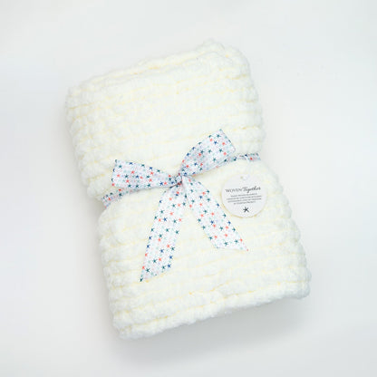Woven Together Baby Blanket In White