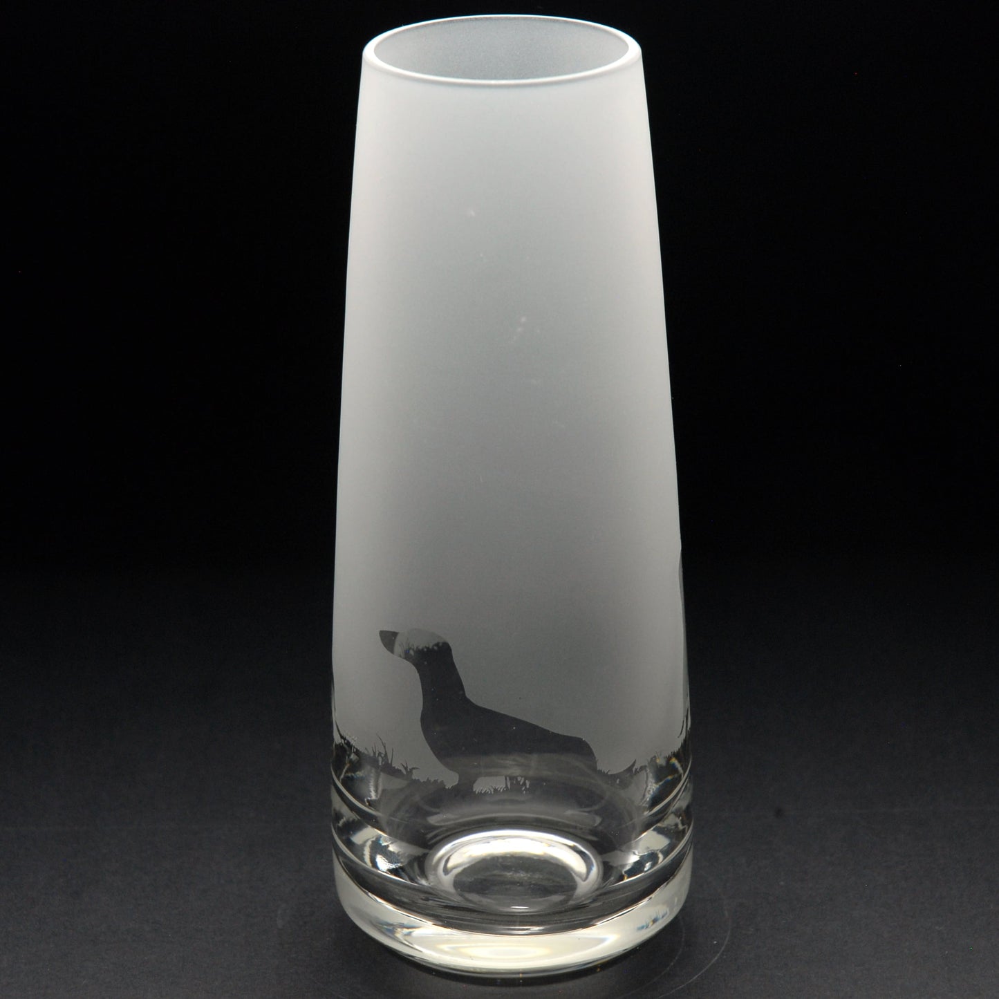 Dachshund Dog Glass Bud Vase - Hand Etched/Engraved Gift