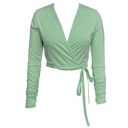 Daisy Ballet Wrap Top In Sage