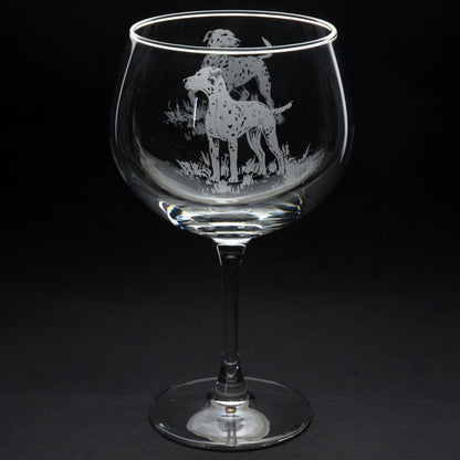 Dalmatian Dog Gin Cocktail Glass - Hand Etched/Engraved Gift