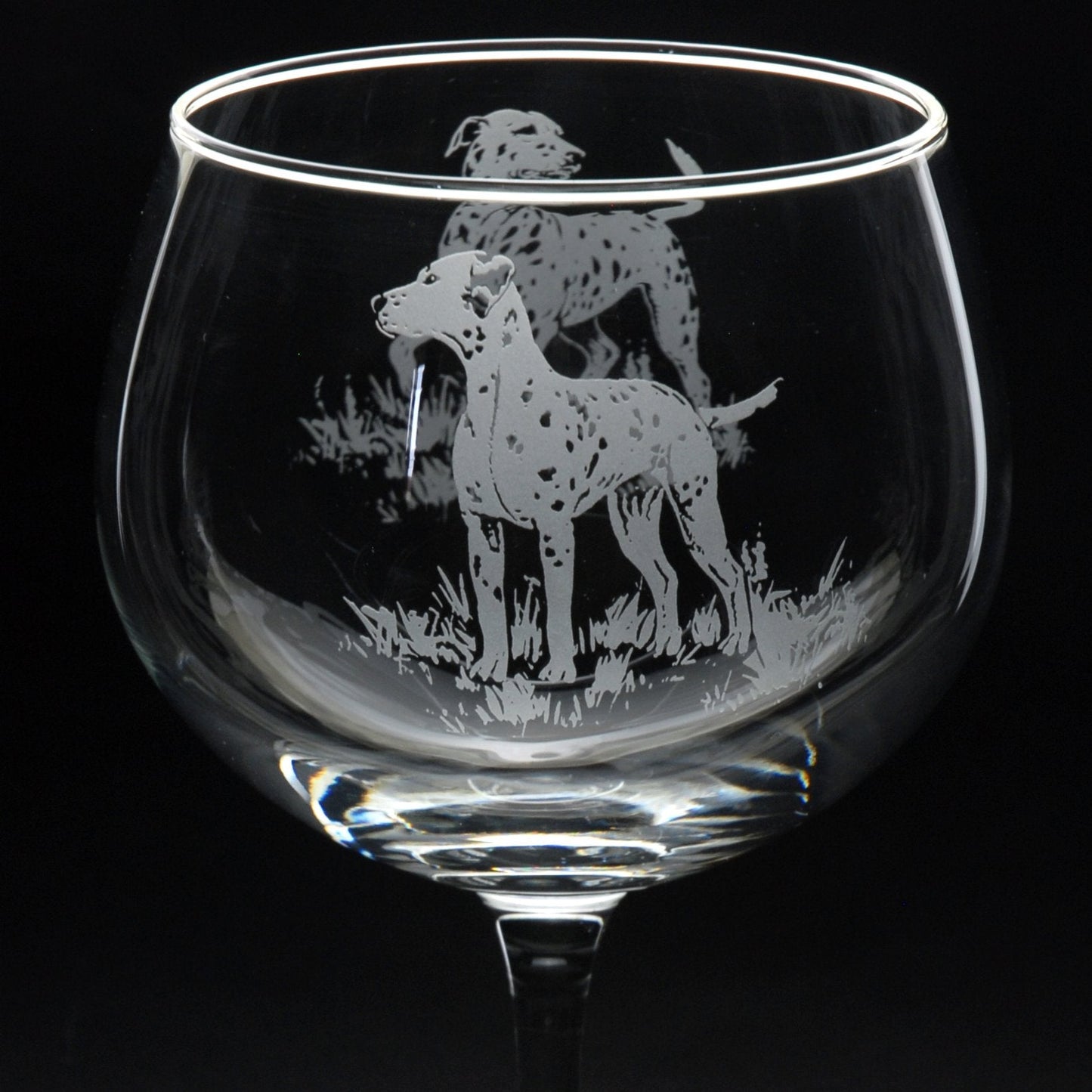 Dalmatian Dog Gin Cocktail Glass - Hand Etched/Engraved Gift