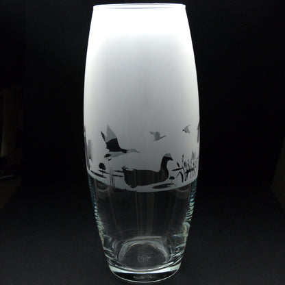 Duck Glass Botanica Vase - Hand Etched/Engraved Gift