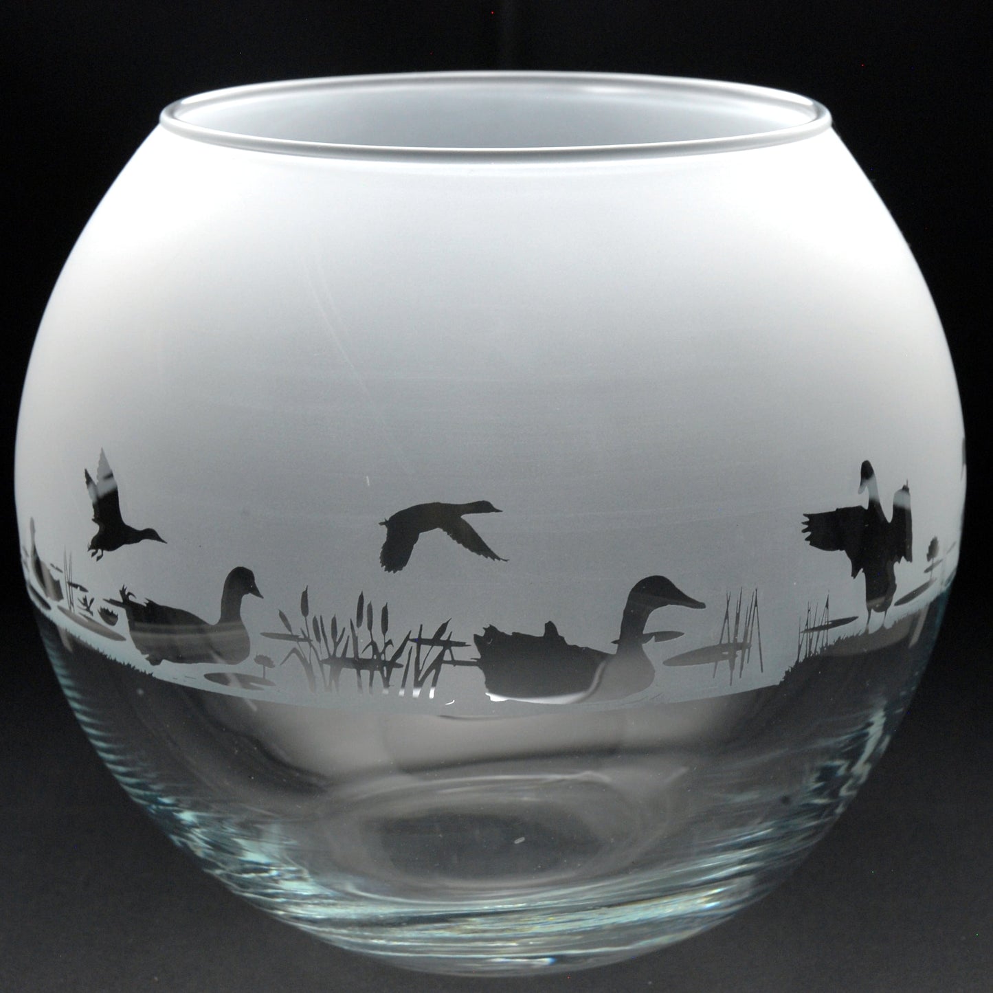 Duck Glass Flora Bowl Vase - Hand Etched/Engraved Gift