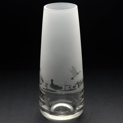 Duck Glass Bud Vase - Hand Etched/Engraved Gift