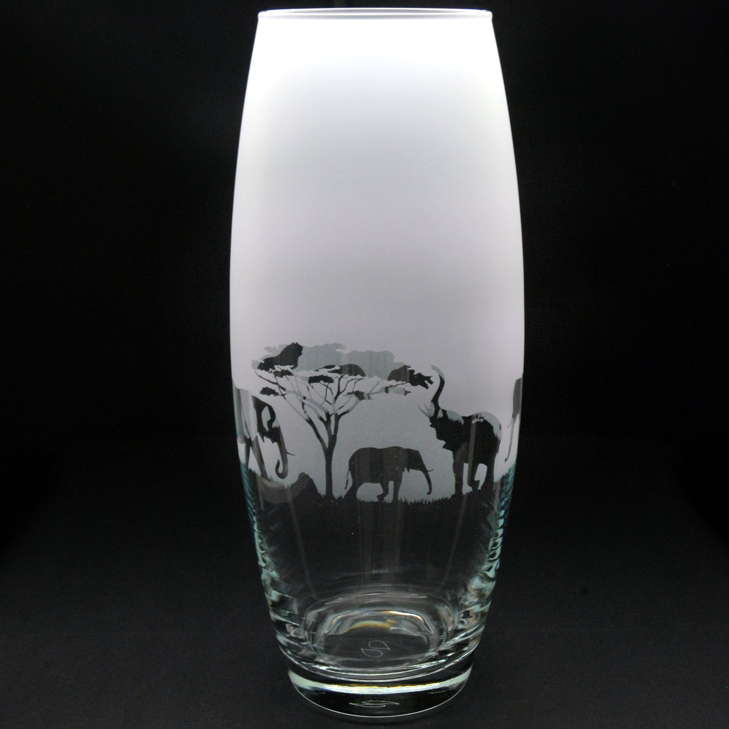 Elephant Glass Botanica Vase - Hand Etched/Engraved Gift