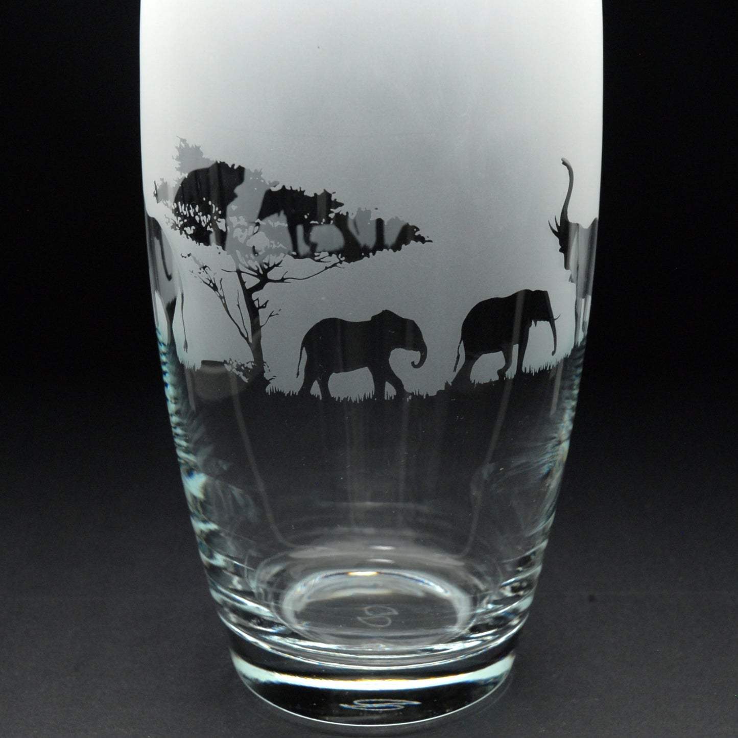 Elephant Glass Botanica Vase - Hand Etched/Engraved Gift