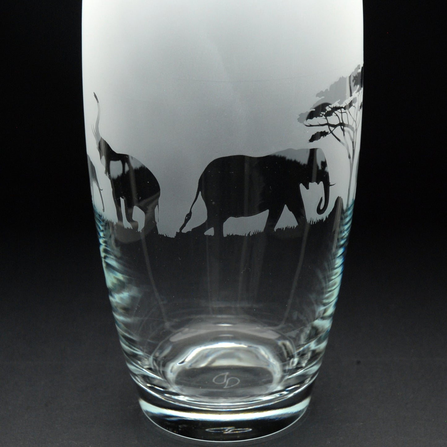 Elephant Glass Botanica Vase - Hand Etched/Engraved Gift