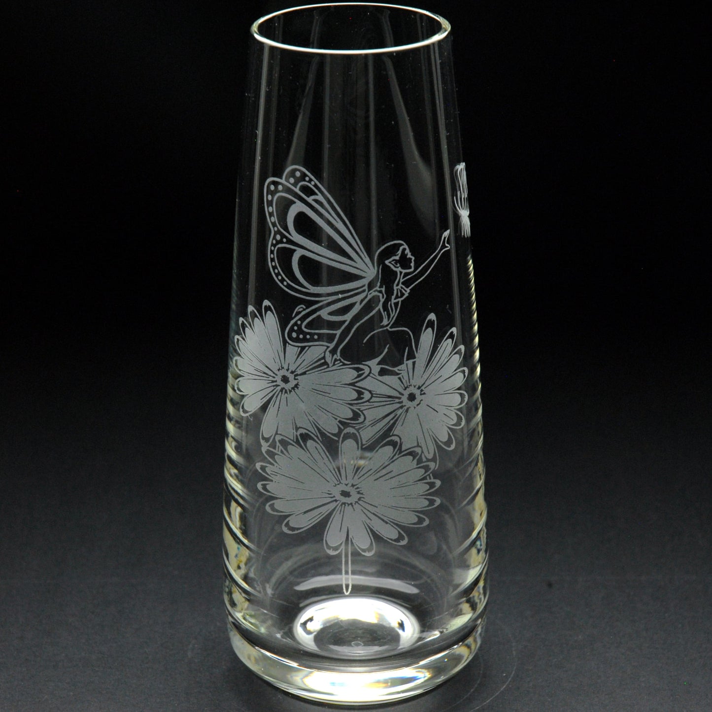 Fairy & Butterfly Glass Bud Vase - Hand Etched/Engraved Gift