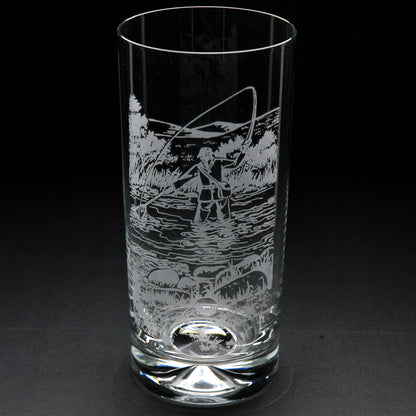 Fly Fishing Highball Glass - Hand Etched/Engraved Gift