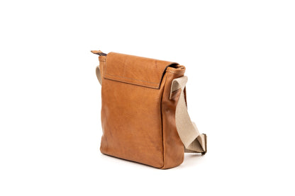 Leather Messenger Light Brown Park Avenue Collection