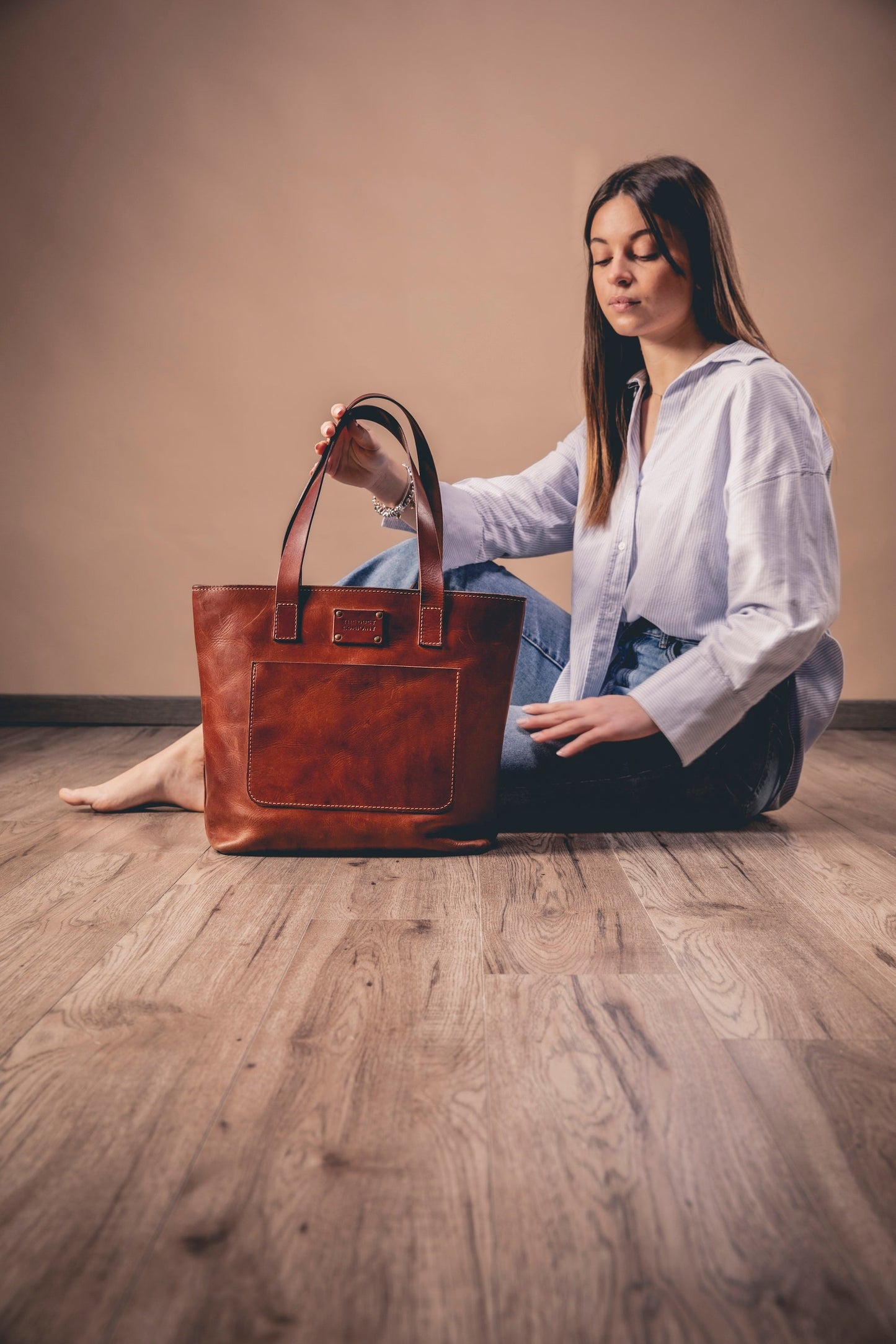 Leather Tote Brown Mod 147