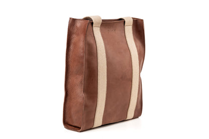 Leather Tote Tobacco Manhattan Collection