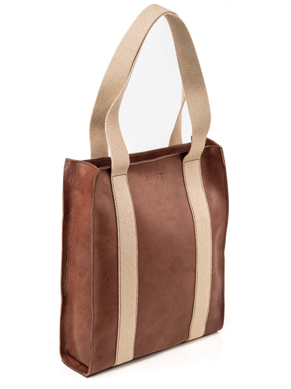 Leather Tote Tobacco Manhattan Collection