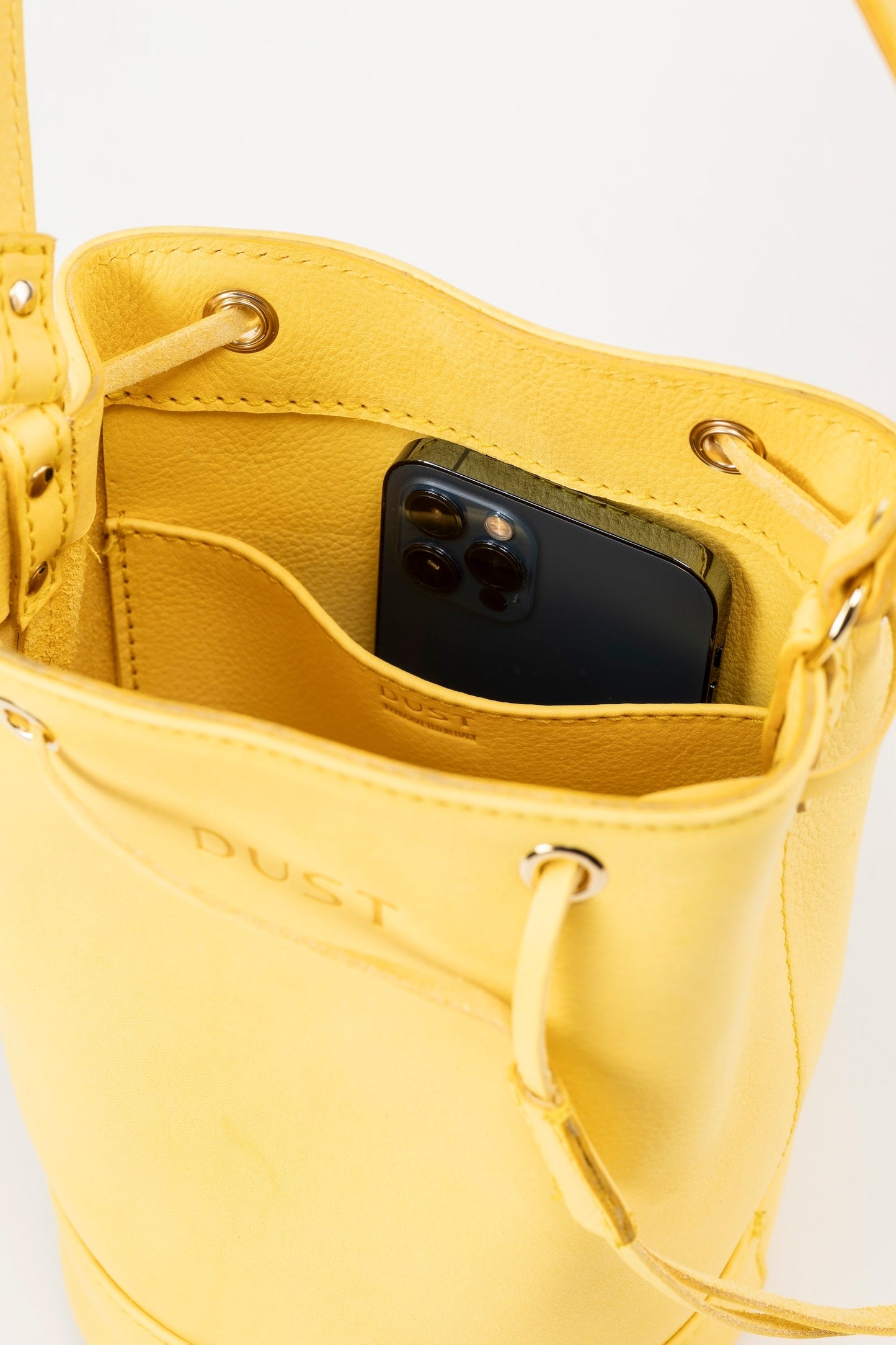 Leather Bucket Yellow Chelsea Collection