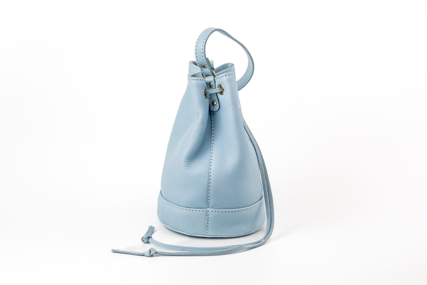 Leather Bucket Light Blue Chelsea Collection