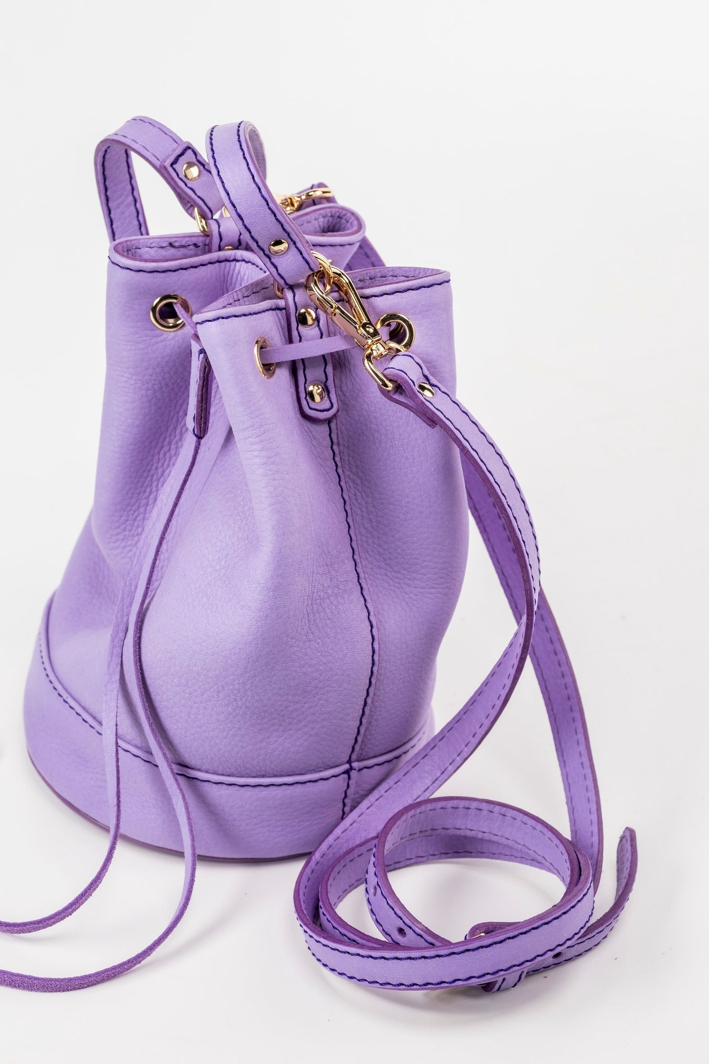 Leather Bucket Lavender Chelsea Collection