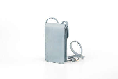 Leather Phone Holder Light Blue Silicon Valley Collection