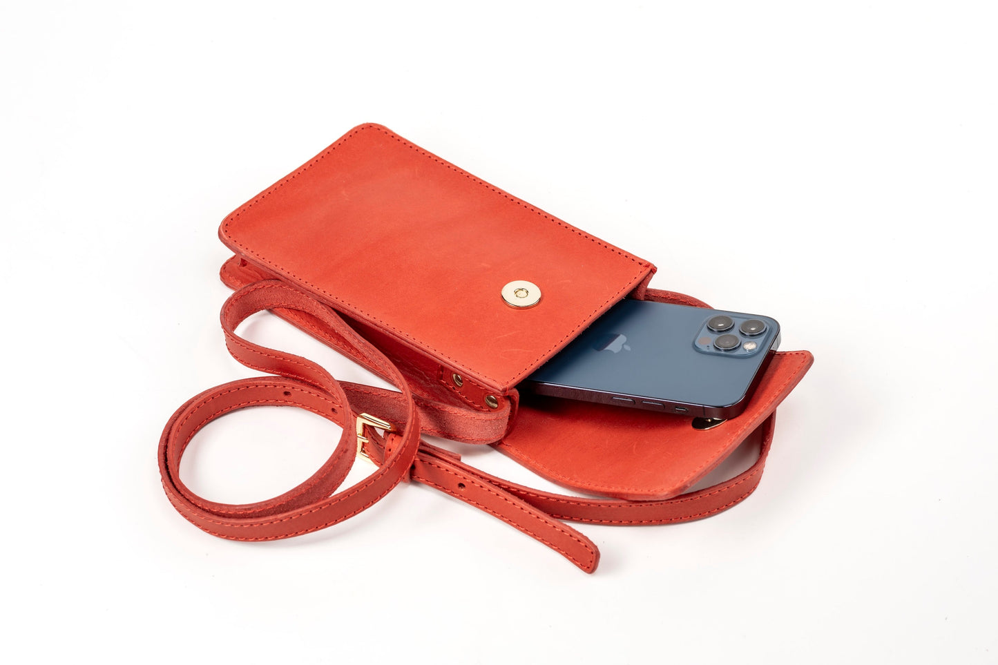 Leather Phone Holder Red Silicon Valley Collection