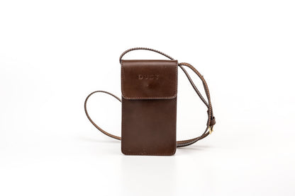 Leather Phone Holder Dark Brown Silicon Valley Collection