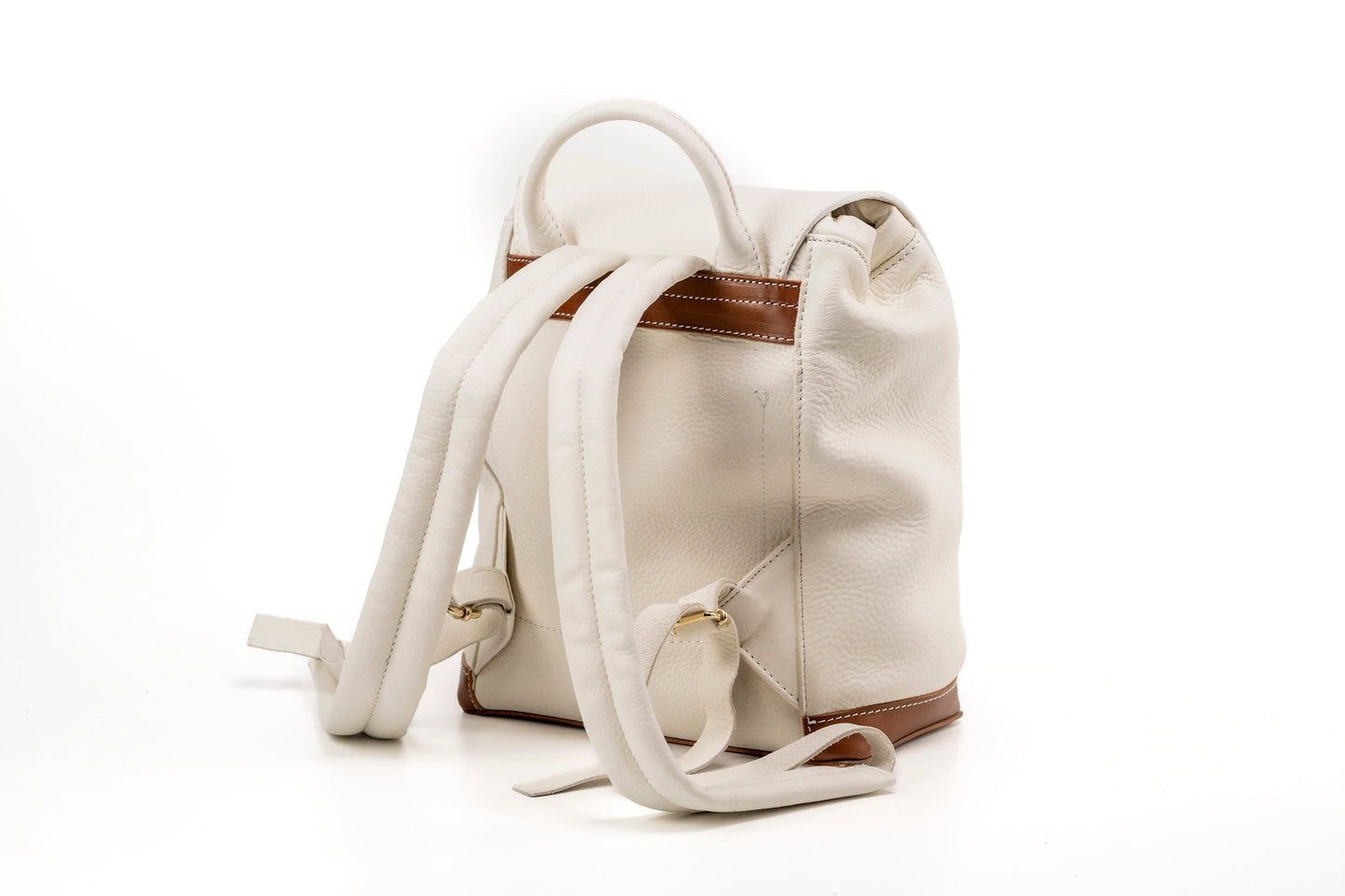 Leather Backpack White Laurel Canyon Collection