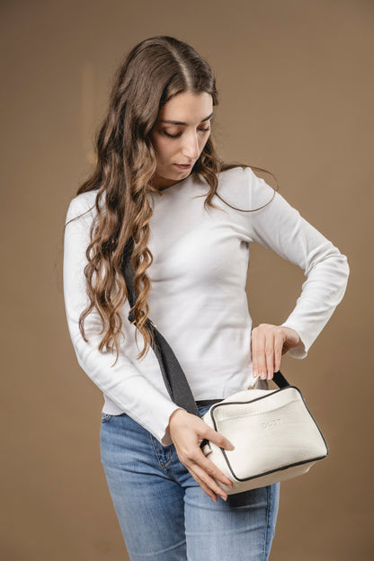 Leather Crossbody White The Sausalito Collection