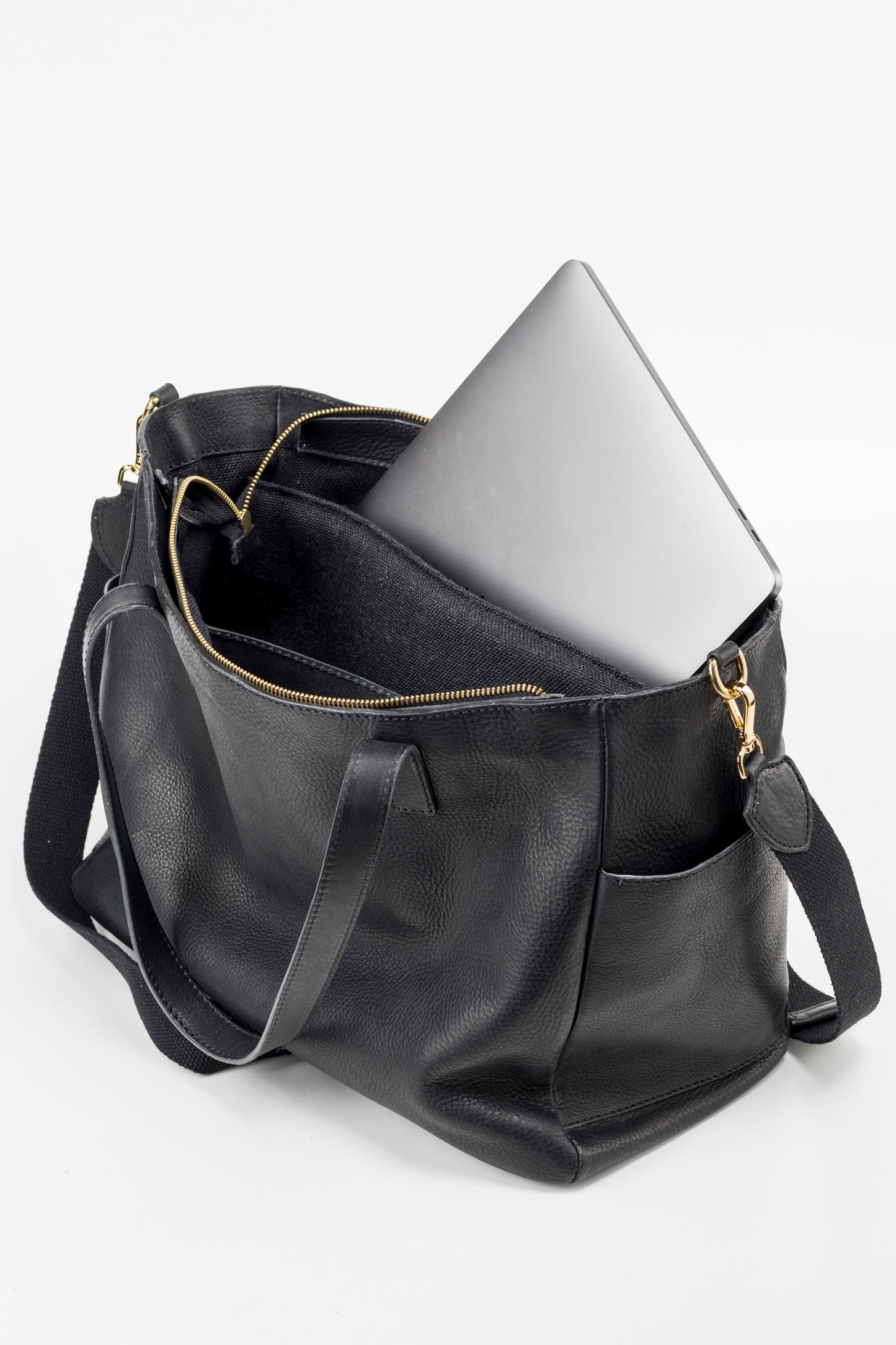 Leather Tote Black Fifth Avenue Collection