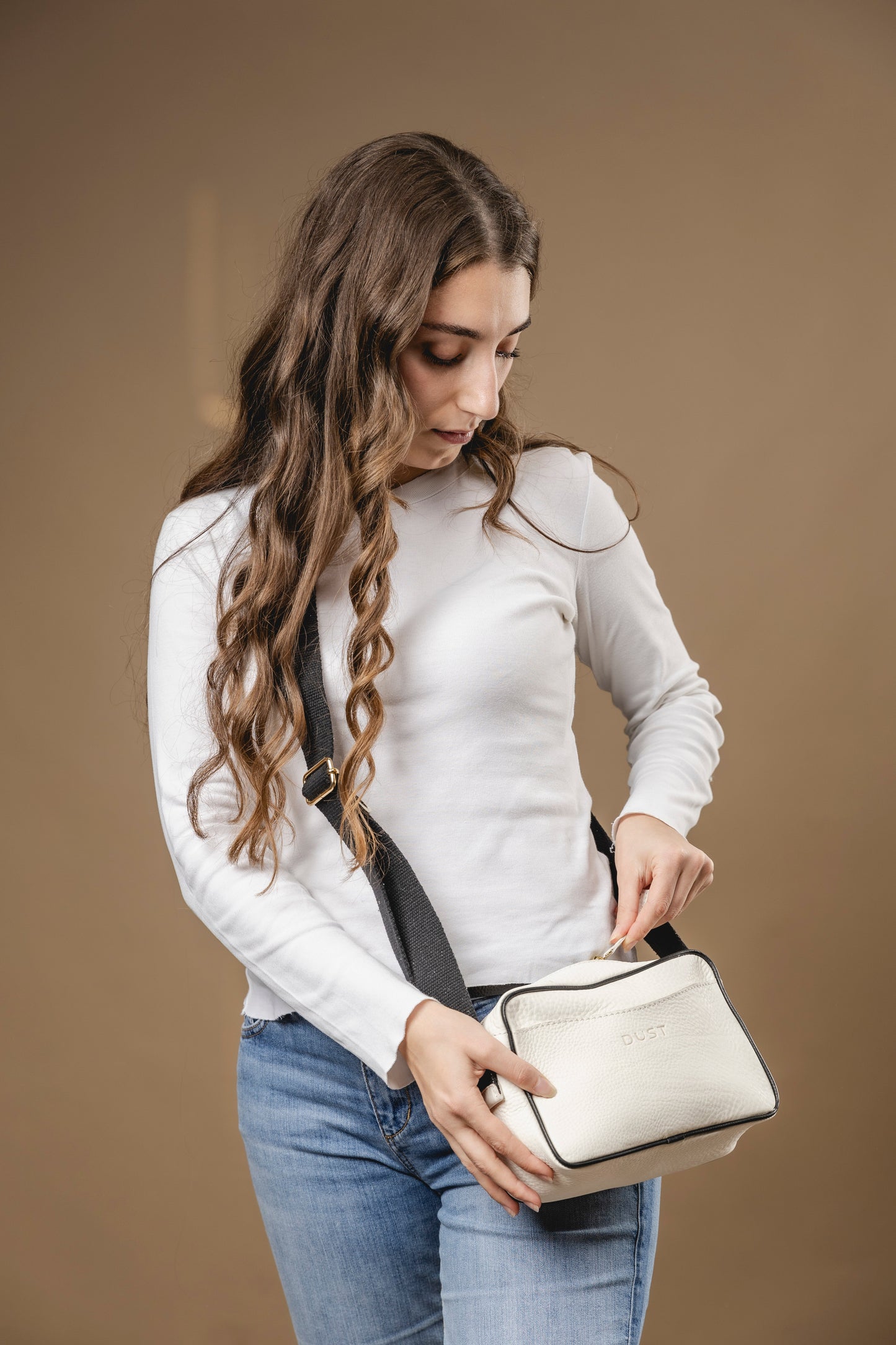 Leather Crossbody White The Sausalito Collection