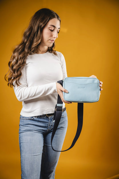 Leather Crossbody Light Blue The Sausalito Collection