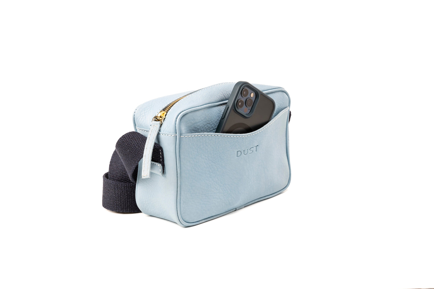 Leather Crossbody Light Blue The Sausalito Collection