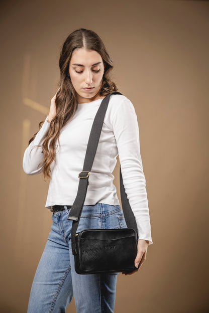 Leather Crossbody Black The Sausalito Collection