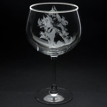 German Shepherd Dog Gin Cocktail Glass - Hand Etched/Engraved Gift