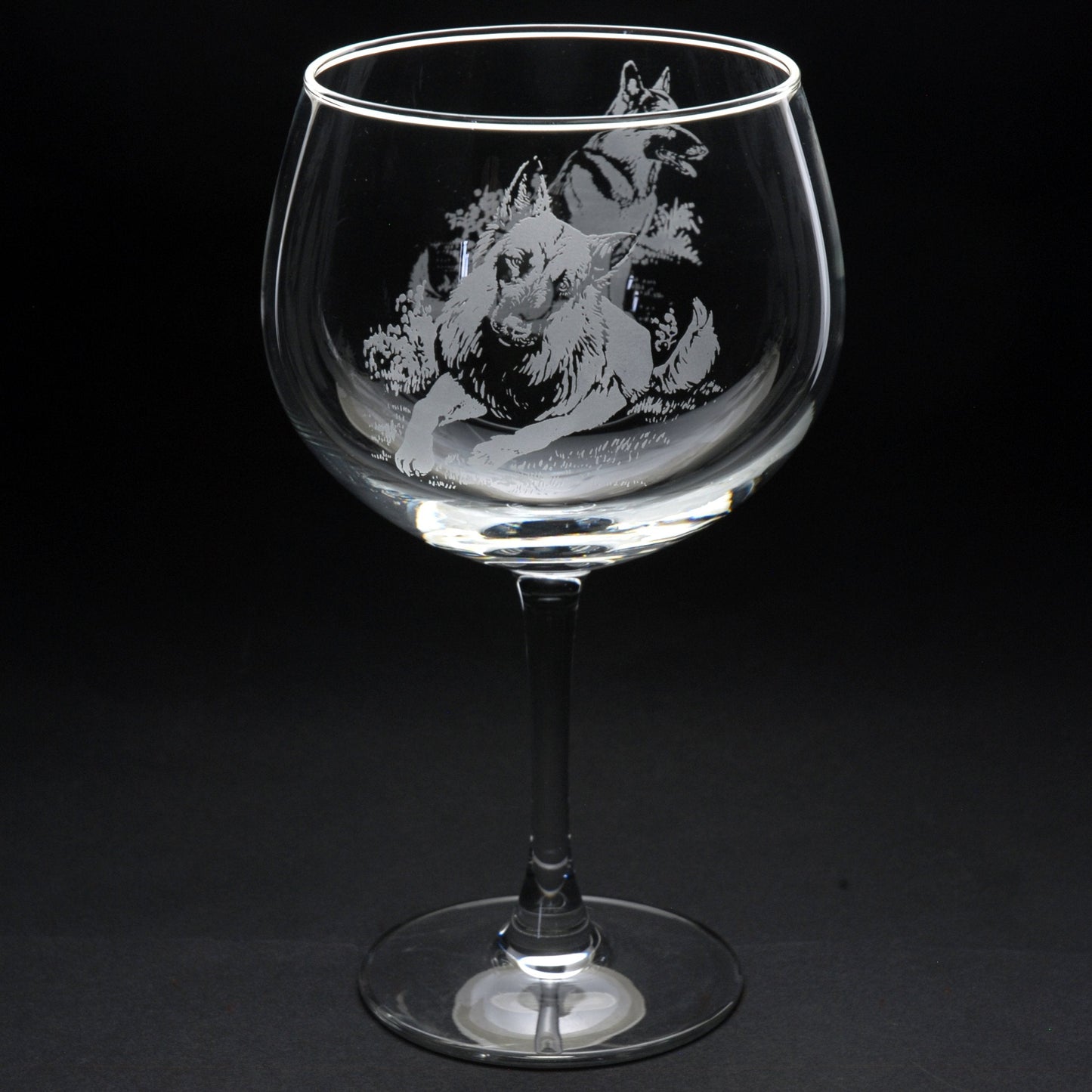 German Shepherd Dog Gin Cocktail Glass - Hand Etched/Engraved Gift