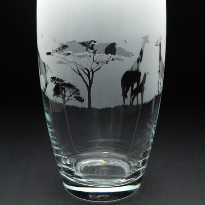 Giraffe Glass Botanica Vase - Hand Etched/Engraved Gift