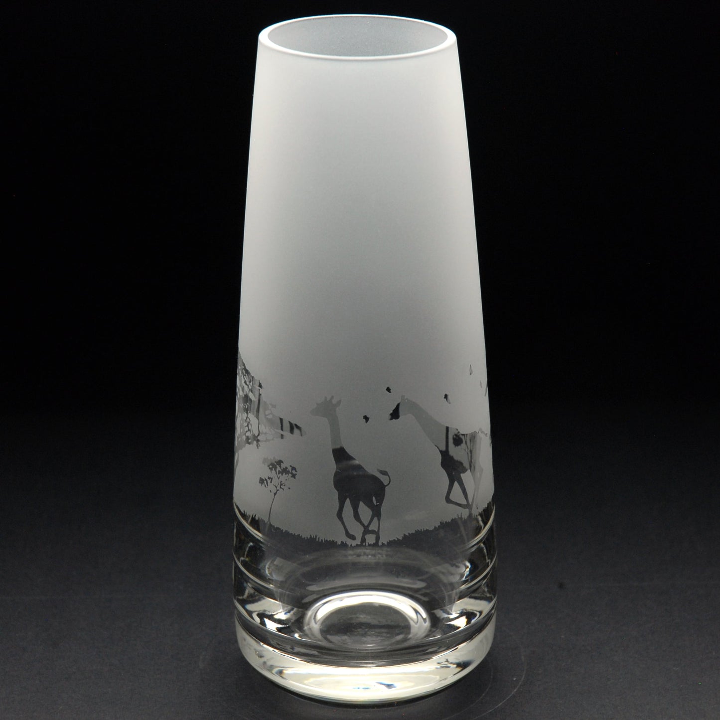 Giraffe Glass Bud Vase - Hand Etched/Engraved Gift