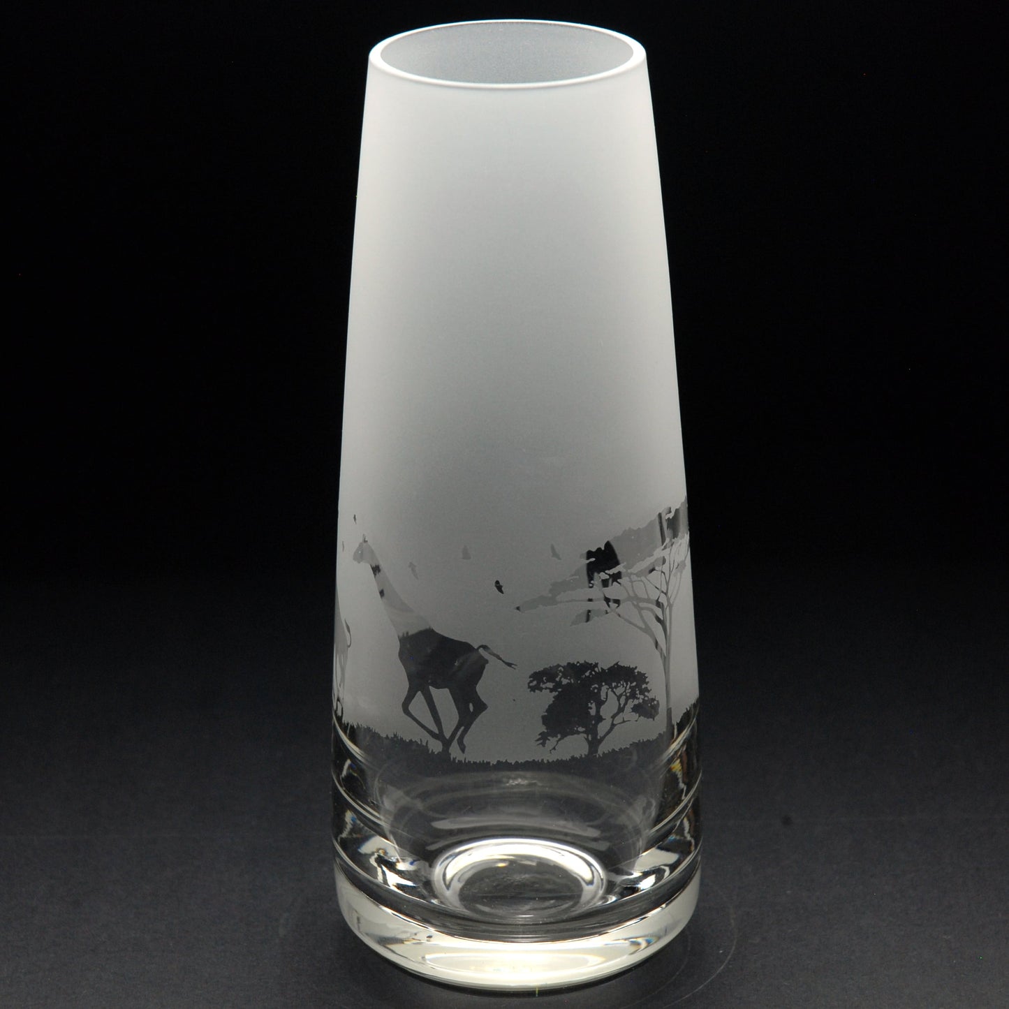 Giraffe Glass Bud Vase - Hand Etched/Engraved Gift